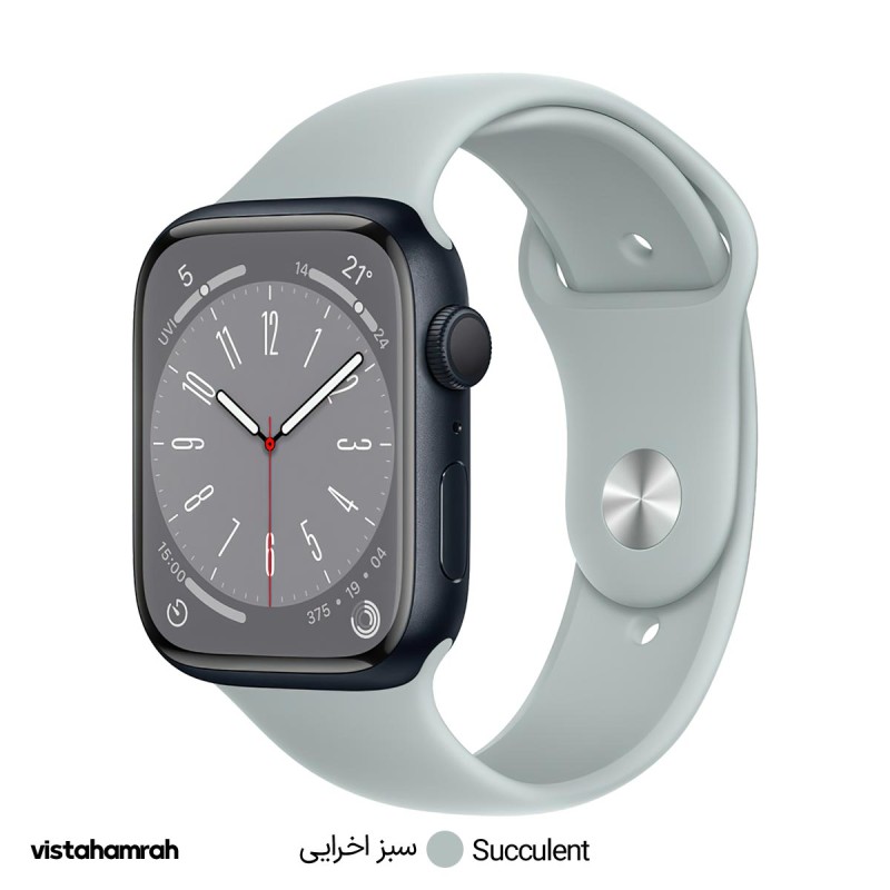 ساعت هوشمند اپل واچ سری 8 مدل 45mm بدنه آلومینیوم با بند سیلیکونی