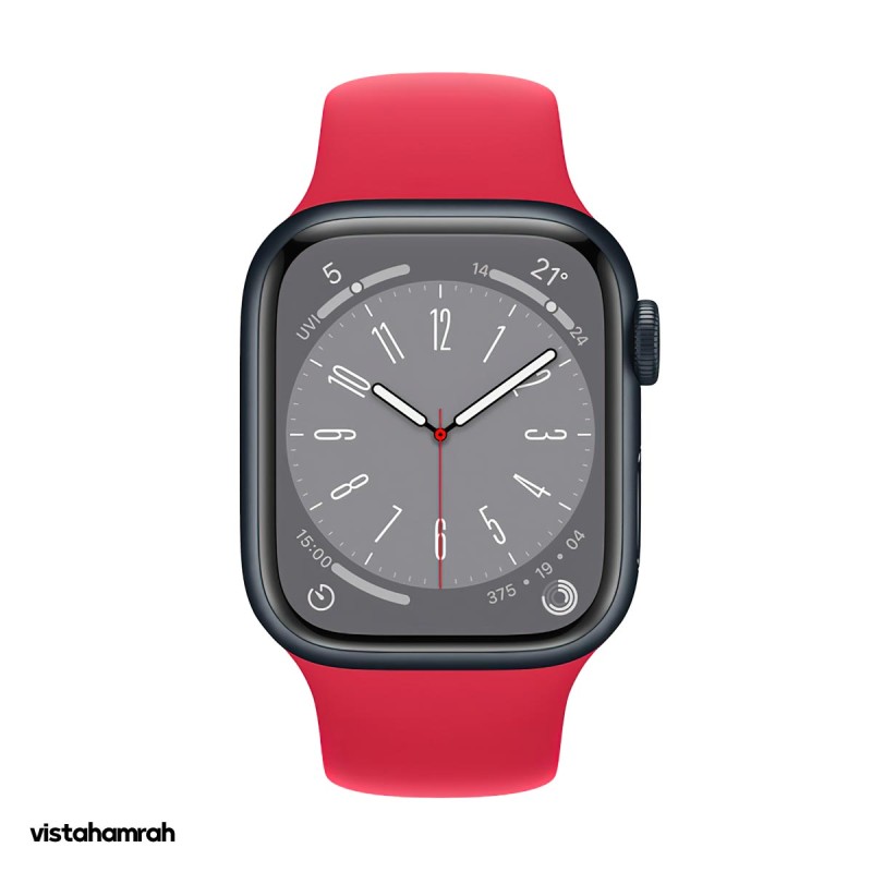 ساعت هوشمند اپل واچ سری 8 مدل 41mm بدنه آلومینیوم با بند سیلیکونی