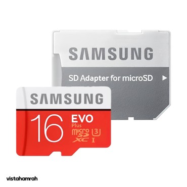 کارت حافظه microSDXC سامسونگ مدل Evo Plus کلاس 10 استاندارد UHS-I U3 سرعت 100MBps ظرفیت 16 گیگابایت به همراه آداپتور SD