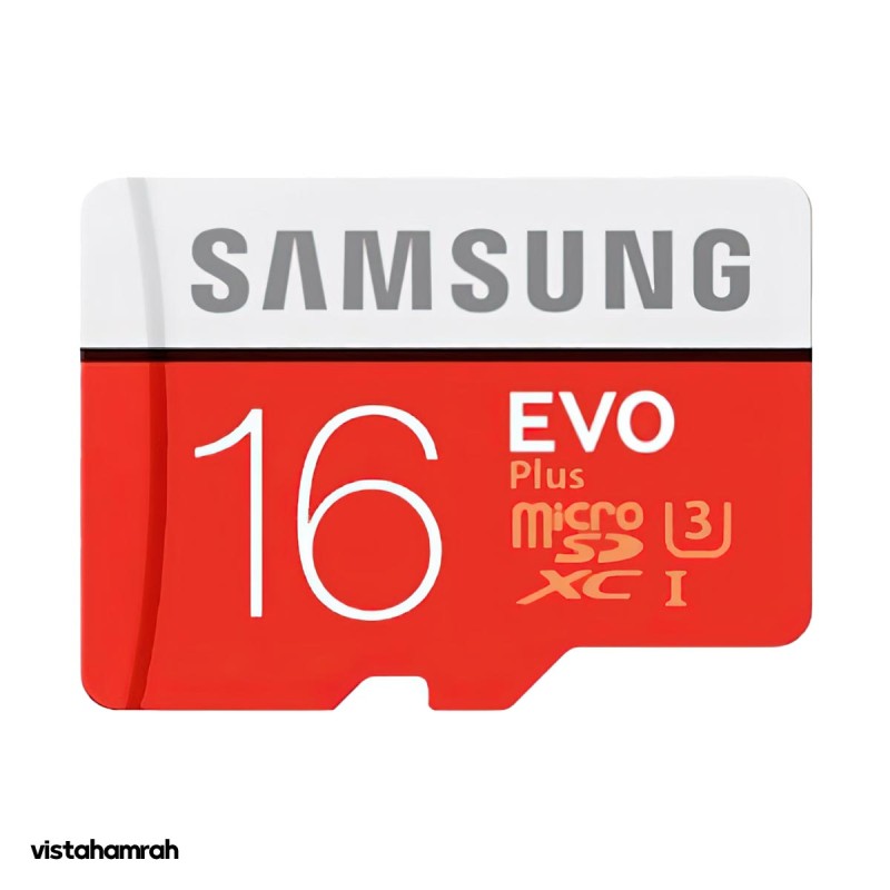 کارت حافظه microSDXC سامسونگ مدل Evo Plus کلاس 10 استاندارد UHS-I U3 سرعت 100MBps ظرفیت 16 گیگابایت به همراه آداپتور SD