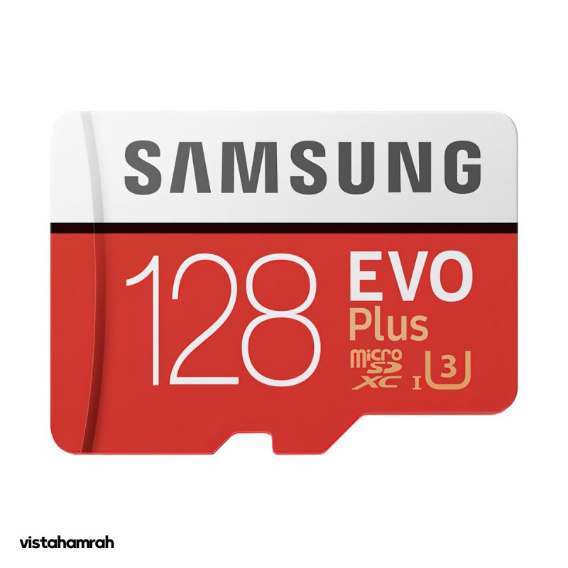کارت حافظه microSDXC سامسونگ مدل Evo Plus کلاس 10 استاندارد UHS-I U3 سرعت 100MBps ظرفیت 128 گیگابایت به همراه آداپتور SD