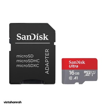 کارت حافظه microSDXC سن دیسک مدل Ultra A1 کلاس 10 استاندارد UHS-I سرعت 100MBps ظرفیت 16 گیگابایت