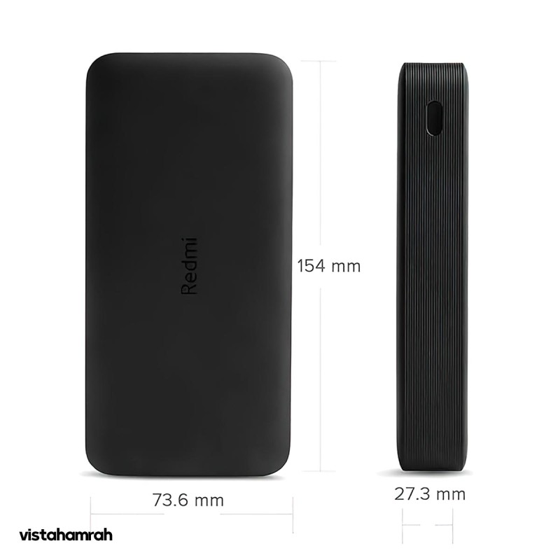 پاوربانک شیائومی مدل Redmi PB200LZM ظرفیت 20000 میلی آمپر ساعت گلوبال به همراه کابل تبدیل microUSB