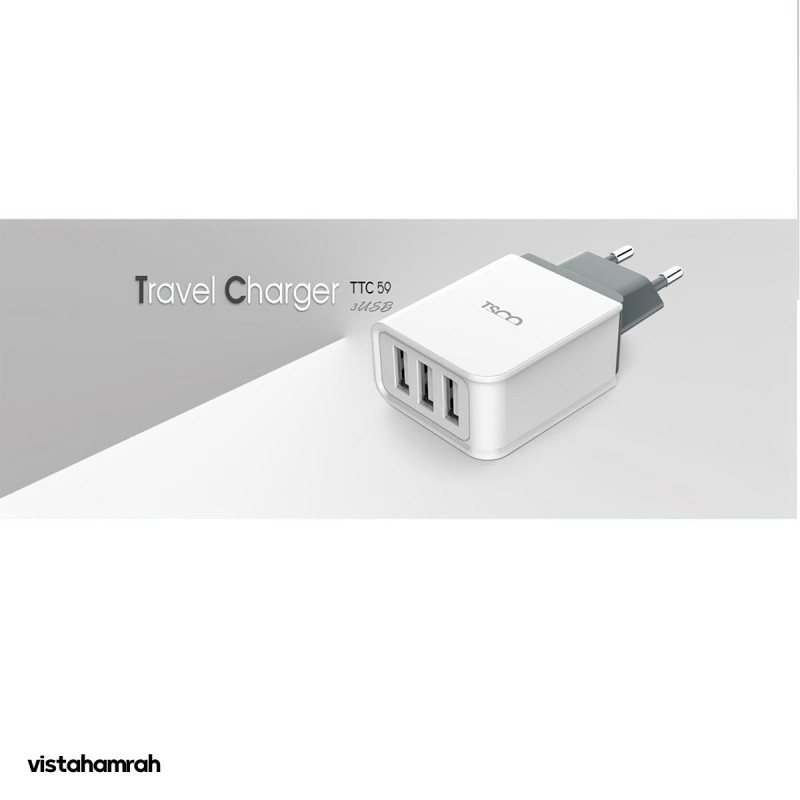 شارژر دیواری تسکو مدل TTC 59 با کابل MicroUSB