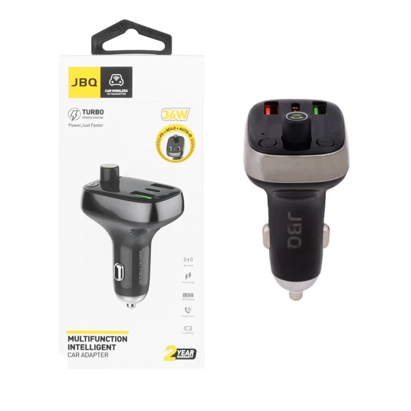 شارژر فندکی 36 وات جی بی کیو مدل  CC-BM3 + FM RADIO + RAM