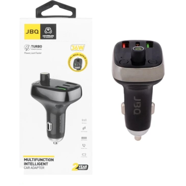 شارژر فندکی 36 وات جی بی کیو مدل  CC-BM3 + FM RADIO + RAM