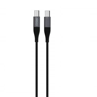 کابل شارژ کنفی USB-C به USB-C کیو سی وای مدل QCY DC21 توان 60 وات طول 1.2 متر