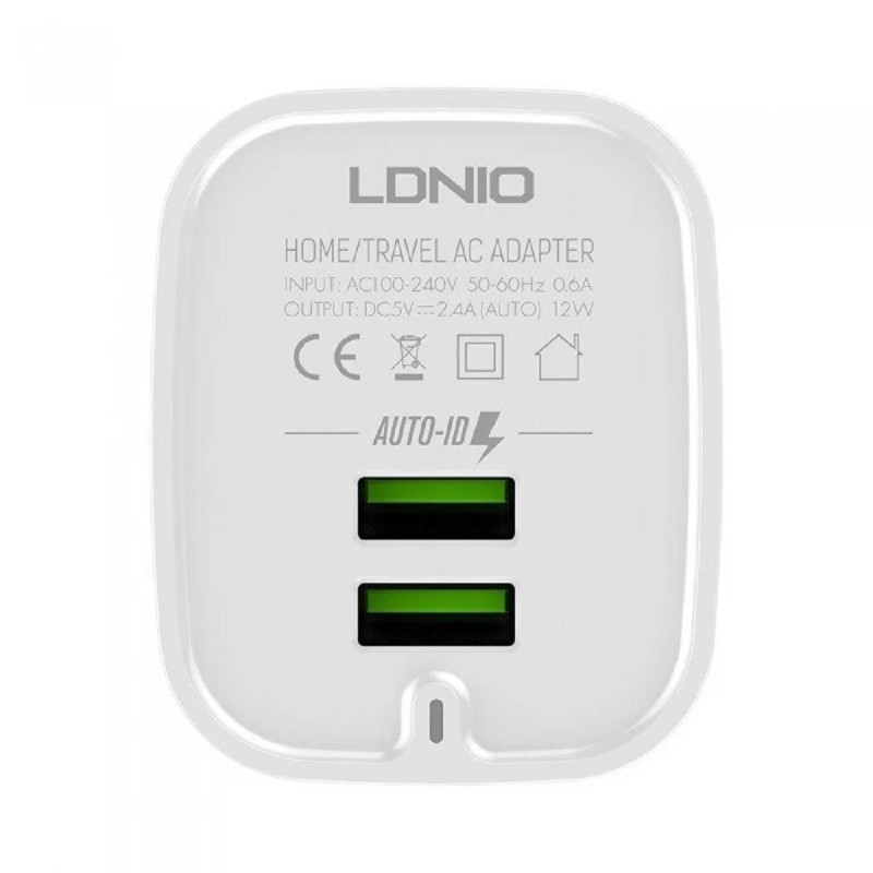 شارژر دیواری الدینیو مدل A201 به همراه کابل تبدیل microUSB